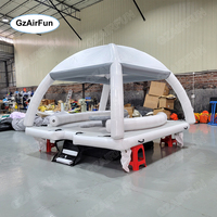 Équipement de divertissement aquatique Plate-forme de loisirs aquatiques gonflable Île flottante gonflable avec tente
