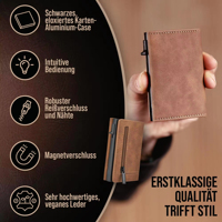 Dompet Kartu Lipat Tiga dengan Penutup Magnetik Kustom, Kantong Koin dengan Ritsleting, Dompet Kartu Bisnis Pintar Tipis dari Logam Aluminium