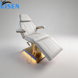 Table de soin esthétique pliable Kisen avec télécommande, fauteuil pour extensions de cils, lit de shampoing thaïlandais, support de tête et plateforme de lavage du cuir chevelu pour salon de beauté - Product Image 5