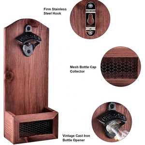 <span class=keywords><strong>Sacacorchos</strong></span> y abridor de <span class=keywords><strong>pared</strong></span> de madera con soporte para una apertura de botellas cómoda - Product Image 2