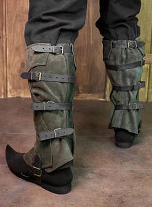 Guêtres mi-longues <span class=keywords><strong>en</strong></span> <span class=keywords><strong>cuir</strong></span> synthétique de style médiéval steampunk, protège-jambes, protège-chaussures, protège-bottes, accessoire de costume de cavalier de la Renaissance - Product Image 5