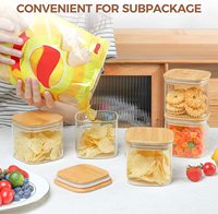 Ensemble de petits bocaux de stockage d'aliments de 0,5 L, récipients de stockage transparents avec couvercle hermétique en bambou, récipient d'organisation du garde-manger, pot à épices
