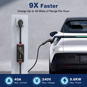Chargeur <span class=keywords><strong>EV</strong></span> portable de niveau 2 (40A,240V) avec câble de 25 pieds et prise NEMA 14-50 Compatible avec tous les véhicules électriques J1772 - Product Image 2