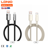 Câbles de charge rapide 50W LDNIO LS342 pour téléphone portable, câbles de données, type C, charge et synchronisation, câble de chargeur Micro USB C