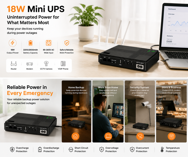 Mini UPS Uninterruptible Power Supply AC 20000mAh DC 9V 12V 15V 24V UPS Power Bank for Wifi Router CCTV Camera Power Supplies