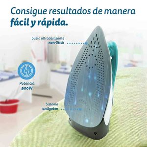 Ferro da stiro elettrico Grunkel 900W, ferro da stiro a vapore da viaggio con piastra antiaderente, blu - Product Image 2