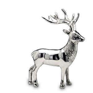 Escultura de Pared de Ciervo Hecha a Mano en Aluminio, 29 x 10 x 23 cm, Diseño Animal Tradicional para Decoración de Sala de Estar - Product Image 1