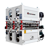 Machine à poncer les panneaux de placage de bois à double tête double face pour le calibrage ligne de production de ponçage à large bande de contreplaqué