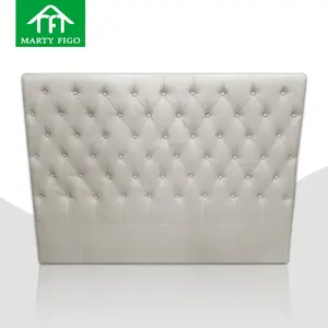 Cabecero de panel de tela de terciopelo de lino personalizado en línea de fábrica cabeceros de madera maciza acolchados tapizados de madera para cama doble