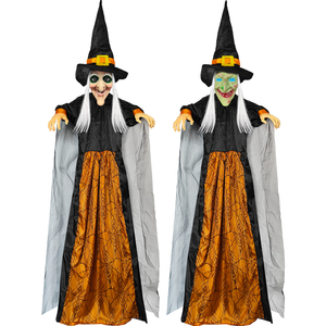 Bruja Colgante Amarilla Brillante Activada por Voz con Sonido para Casa Embrujada, Sala de Escape, Halloween, Accesorios de Broma, Personalizable de Fábrica - Product Image 1
