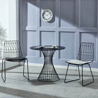 Table Basse Moderne et Simple pour Appartement Compact, Meuble de Loisirs avec Plateau en Marbre et Piétement Métallique pour Chambre à Coucher