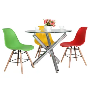 Gratis Monster Stoelen Marmer Ronde Houten Meubels Moderne Plexiglas Glas Gespiegeld Eetkamer Tafel Voor Eetkamer