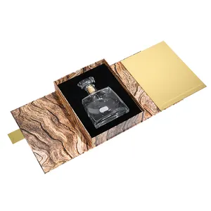 Luxury Wine Gift Pack Double Open Door Box Customized Cardboard Champagne Whisky Wine Rigid Cardboard Magnet Paper Boxes