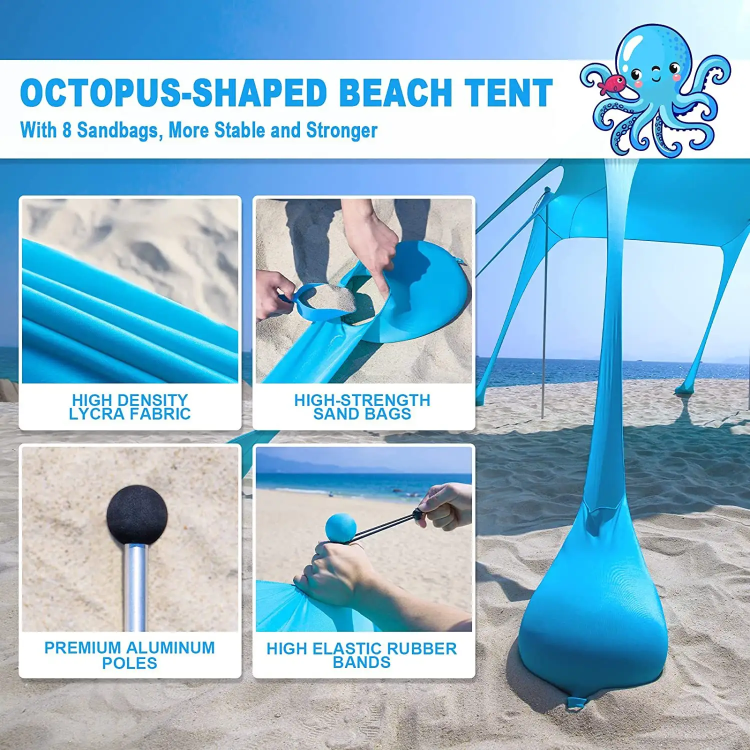 Hot sale Portable Windproof Sun Shade beach tent canopy sun shade For Fishing Backyard Camping