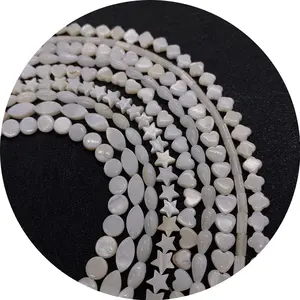 Wholesale pearl white mother of the pearl star moon four leaf shell beads strands Diy jewelry