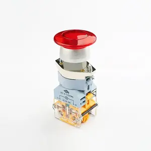 Interruptor de botão iluminado com cabeça de cogumelo redonda LA133 1NO1NC 10A 660V