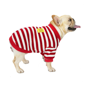 Felpa con cappuccio in pile per cani a strisce per abbigliamento per animali domestici fornita in fabbrica in cina per <span class=keywords><strong>Bulldog</strong></span> <span class=keywords><strong>francese</strong></span> - Product Image 2