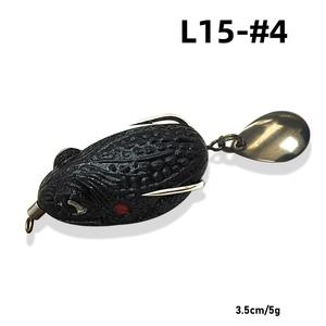 Haute qualité 10 pièces/sac 3.5cm 5g Topwater flottant bionique nager <span class=keywords><strong>Latex</strong></span> grenouille appât souple avec cuillère Spinner pour brochet poisson-chat - Product Image 6