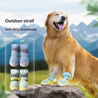Sepatu Anjing Khusus, Sepatu Cakar Hewan Peliharaan, Bernapas, Anti Selip, Poliuretan, Pilihan Warna/Ukuran, Tali, Logo, untuk Semua Musim, Jalan-Jalan di Luar Ruangan
