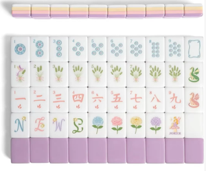 Set da Gioco Mahjong Western Rosa con Tessere Incise di Sweet <span class=keywords><strong>Jojo</strong></span> Designs, Borsa da Viaggio in Acrilico a 4 Strati - Product Image 3