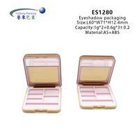 Boîte de palette à paupières vide recyclable avec miroir, emballage cosmétique AS+ABS pour maquillage, logo personnalisé disponible