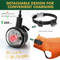 UMIONE IPX7 Étanche Rechargeable Sport Hiver Imprimé Plastique 8 Modes Clip-on Costume de Pluie pour Chien avec Lumière LED pour Animaux de Compagnie