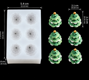 Molde de Silicona Antiadherente con Forma de Árbol de Navidad de 6 Cavidades para Decorar Pasteles, Muffins y Cupcakes - Product Image 3