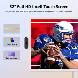 Interactive 32 Inch Stand By Me Smart Television In Cell Touch Xbox Switch PS4 PS5 Game Monitor LCD Screen Movable TV