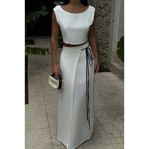 Conjunto de Vestidos Casuales de Lino Blanco Madora - Product Image 5