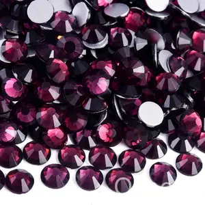 Oleeya Wholesale SS3-SS30 Heliotrope Crystal Stones Non Hotfix Strass Purple Series Flatback Glass Rhinestones For Craft