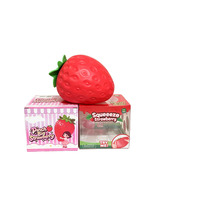 Groot formaat realistisch schattig perzik-aardbei PVC-knijpspeelgoed, superzachte fruitvormige ornamenten voor stressverlichting, 3+ jaar