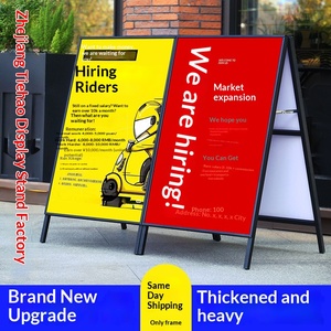 Expositor de Carteles para Exteriores, Soporte Vertical de Pie para Carteles de Doble Cara, Modelo de Soporte de Hierro para Carteles de Promoción y Reclutamiento - Product Image 5