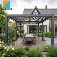 Pérgola Moderna Impermeable con Techo de Aluminio, para Jardín, Patio, Terraza, Gazebo