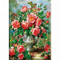 Modern El Boyaması Soyut Sanat Dekor Resmi Elmas Boyama Nakış Renkli Çiçek Kristal 30x40CM DIY