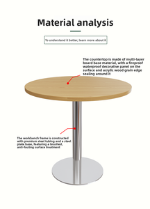Table et chaises de salle à manger rondes en <span class=keywords><strong>bois</strong></span> modernes avec pieds en métal, 4 places, meubles de maison durables pour restaurant/café - Product Image 3