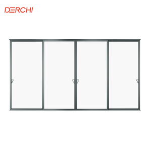 DERCHI pour <span class=keywords><strong>Porte</strong></span> <span class=keywords><strong>Coulissante</strong></span> Sans Rail en Verre Trempé avec Profilé Aluminium Premium, <span class=keywords><strong>Isolation</strong></span> <span class=keywords><strong>Phonique</strong></span> pour Bureau et Cave - Product Image 2
