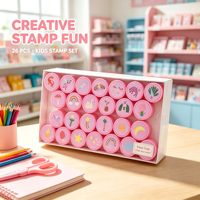 Ensemble de tampons auto-encreurs pour enfants, motifs animaux variés, tampon en plastique facile à saisir, création artistique DIY, tampons éducatifs pour l'apprentissage