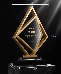 Tinh thể kim loại <span class=keywords><strong>Trophy</strong></span> đen pha lê cơ sở vàng bạc đồng kinh doanh cuộc thi Giải thưởng xin chúc mừng khắc in ấn - Product Image 5