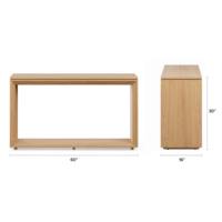 Table console en chêne de style américain moderne RH, taille personnalisable, table d'entrée minimaliste, table de canapé, meuble de couloir en bois organique de luxe