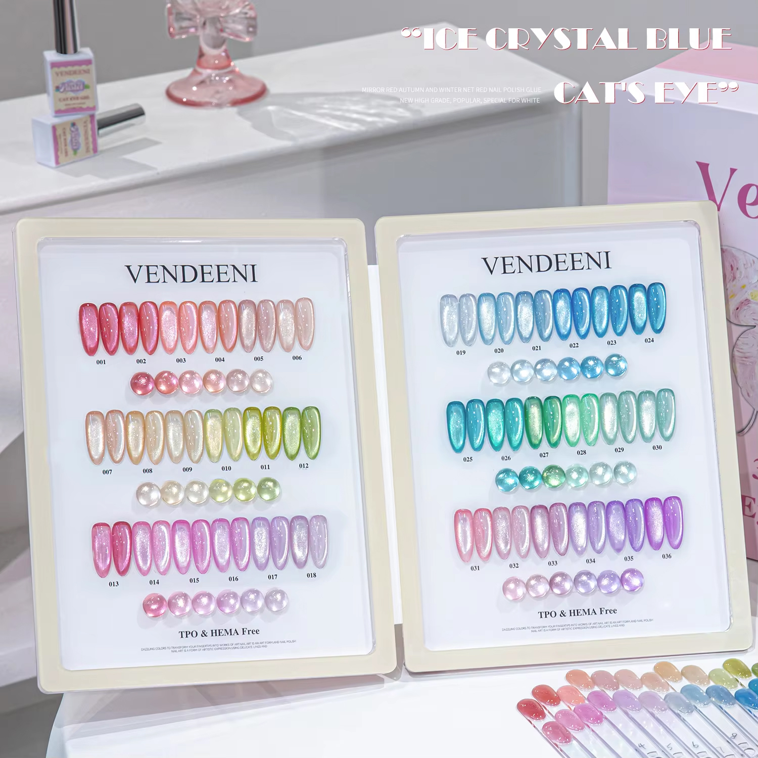 Set di smalti per unghie cat eye da 36 colori, colori macaron