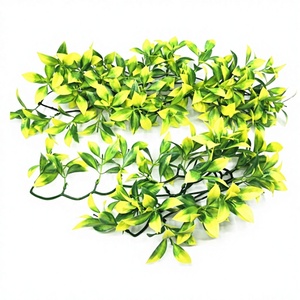 Guirnalda de <span class=keywords><strong>Hojas</strong></span> Artificiales <span class=keywords><strong>Amarillas</strong></span> Ecológicas y Duraderas para Colgar en la Pared, Follaje Realista para Decoración de Terrarios de Reptiles - Product Image 2