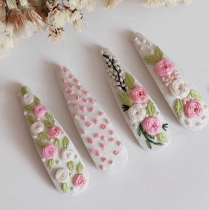Gepersonaliseerde Naam Zomer Lente Bloemen Geborduurde Haaraccessoires Handgemaakte Hoofdbanden En Haarclips - Product Image 6