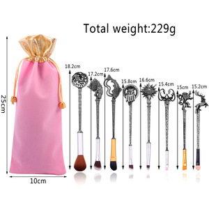 Kz Juego <span class=keywords><strong>de</strong></span> 8 Brochas <span class=keywords><strong>de</strong></span> Maquillaje Metálicas con Diseño <span class=keywords><strong>de</strong></span> Juego <span class=keywords><strong>de</strong></span> Tronos, Mango <span class=keywords><strong>de</strong></span> Lujo, para Viaje, Sombra <span class=keywords><strong>de</strong></span> <span class=keywords><strong>Ojos</strong></span>, Difuminado y Colorete - Product Image 4