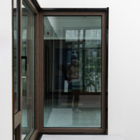 Sistema de Ventanas Esquineras Modernas Smeku en Aluminio Marrón, Aislamiento Térmico de Acero Inoxidable, Ventana Panorámica Abatible para Dormitorio y Baño