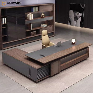 Escritorio de oficina CEO moderno con silla Modular, muebles de escritorio ejecutivo Sharpe, estilo de panel de madera MDF E1 - Product Image 3