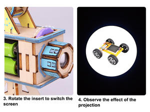 डिय असेंबली लकड़ी 3 डी पहेली बच्चों प्रोजेक्टर बायोस्कोप स्टेम खिलौने हस्तनिर्मित प्रोजेक्टर जिग्सॉ खिलौना स्लाइड प्रोजेक्टर - Product Image 4