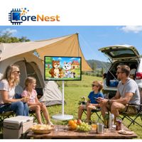 CoreNest - Pantalla Inteligente Portátil para Exteriores, Pantalla Táctil Android con Ruedas, Pantalla Móvil con Batería, Pantalla Inteligente para Acampar