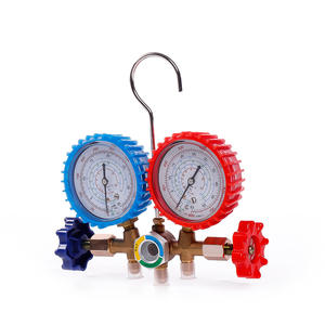 R22 410a HVAC Brass <span class=keywords><strong>CT</strong></span>-536 Double <span class=keywords><strong>Manifold</strong></span> <span class=keywords><strong>Gauge</strong></span> Conjunto com Válvula de Diagnóstico 4-Way Pressão sem Visão Vidro - Product Image 6