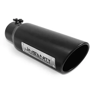 JINHUIJU Muffler Tip flexible exhaust flange gasket pipe with led light Titanium Color