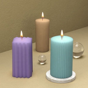 Groothandel Diy Kaars Hars Mal Rechthoekige Streep Cilindrische Golf Cirkelvormige Kaars Siliconen Mallen - Product Image 1